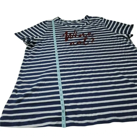 Lane Bryant Size 22/24 Wine Not Graphic blue Striped T-Shirt Short Sleeve Womens - Picture 4 of 7
